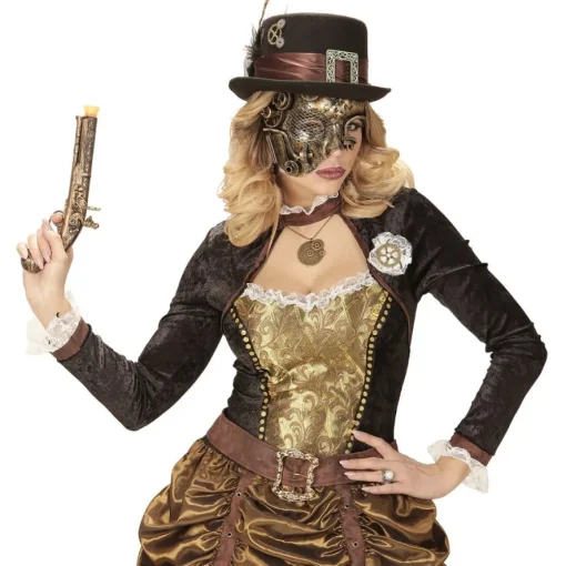 Steampunk Halvmaske Gull