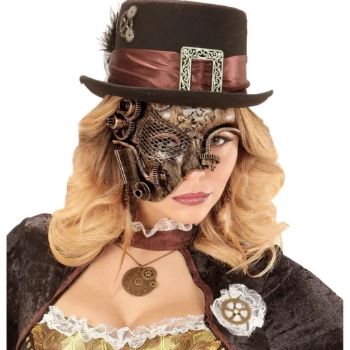 Steampunk Halvmaske Gull