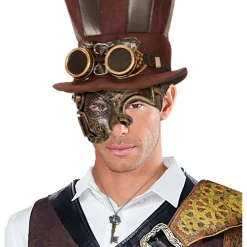 Steampunk Halvmaske Gull