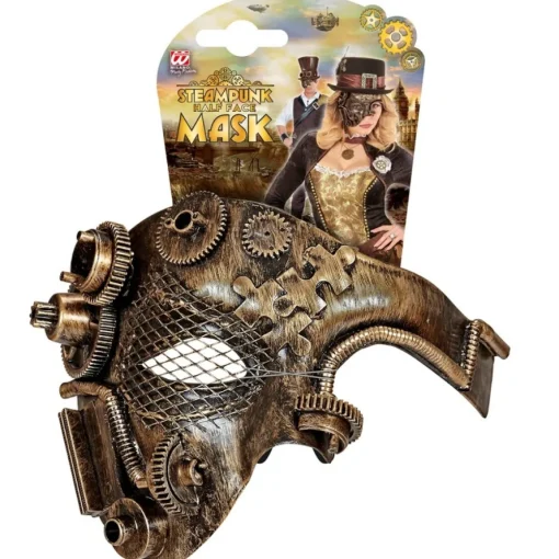 Steampunk Halvmaske Gull
