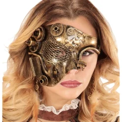 Steampunk Halvmaske Gull
