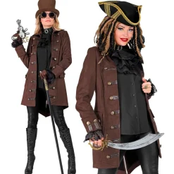 Steampunk Pirat Kaptein Frakk Kostyme