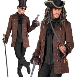 Steampunk Pirat Kaptein Frakk Kostyme