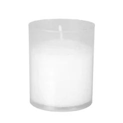Stearinlys i Plastglass Hvit