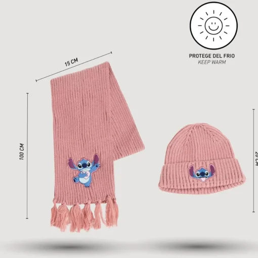Stitch® Lue & Skjerf Rosa