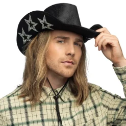 Stjerne Cowboyhatt Svart