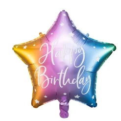Stjerne Happy Birthday Folieballong Multifarget