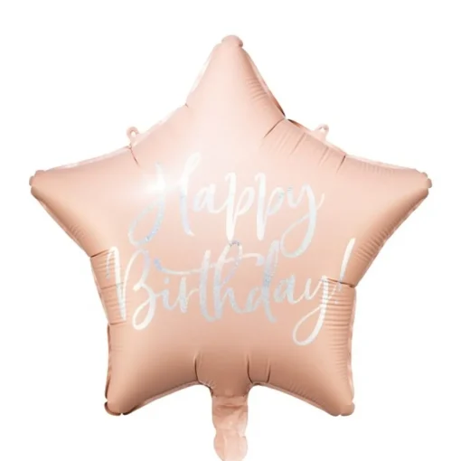 Stjerne Happy Birthday Folieballong Sartrosa