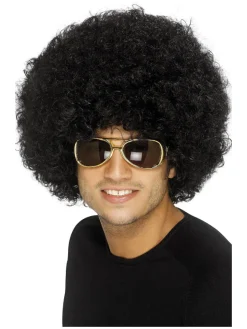 Stor Funky 70-talls Afroparykk Svart