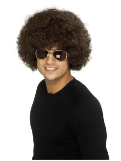 Stor Funky 70-talls Afroparykk Brun