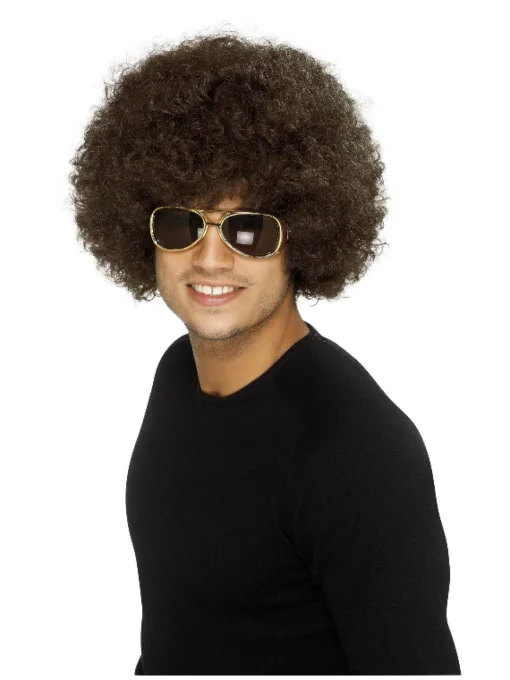 Stor Funky 70-talls Afroparykk Brun
