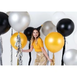 Stor Rund Ballong Metallisk Gull