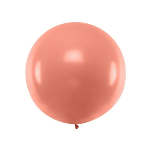 Stor Rund Ballong Metallisk Gullrosa