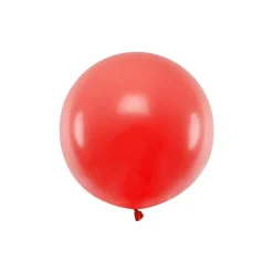 Stor Rund Ballong Pastell Rød