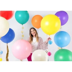 Stor Rund Ballong Pastell Kremhvit