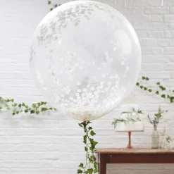 Store Konfetti Ballonger Hvit