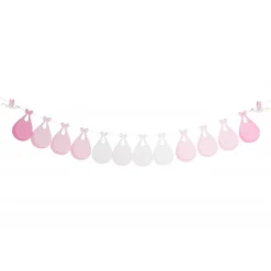 Stork Babyshower Girlander Rosa