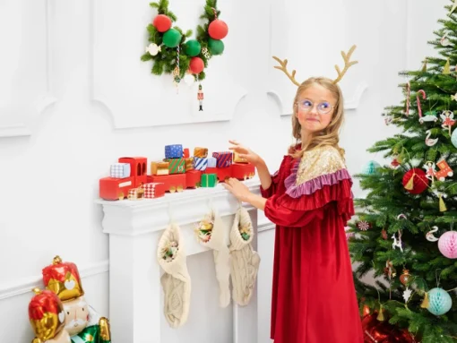 Strikket Julesokk Hvit
