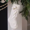Strikket Julesokk Kremhvit