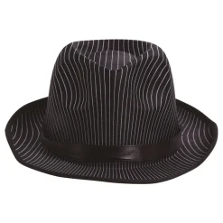 Stripete Gangster Fedora Svart