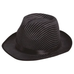 Stripete Gangster Fedora Svart