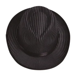 Stripete Gangster Fedora Svart
