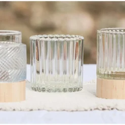 Stripete Glass Telysholder