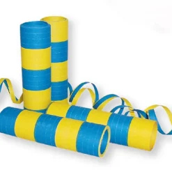 Stripete Serpentiner Blå og Gul