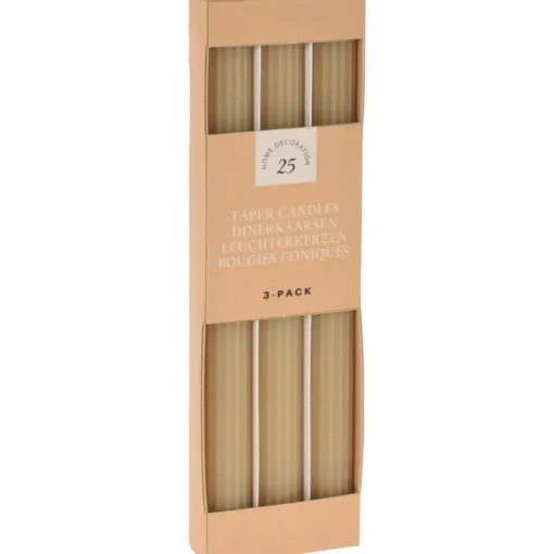 Stripete Stearinlys Khaki