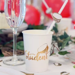 Student Pappkrus Gull og Hvit