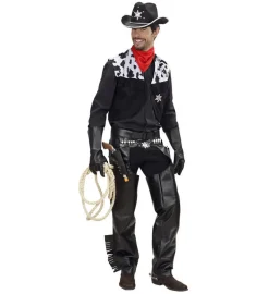 Svart Cowboy Kostyme