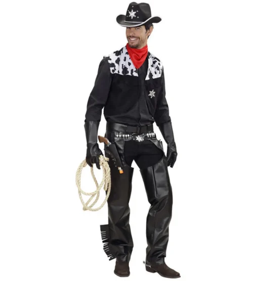 Svart Cowboy Kostyme