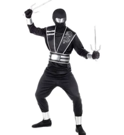 Svart Ninja Barnekostyme