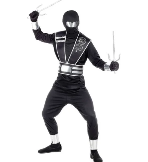 Svart Ninja Barnekostyme