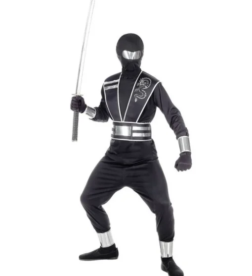 Svart Ninja Barnekostyme