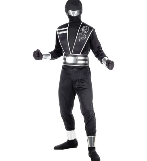 Svart Ninja Barnekostyme