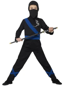 Svart Ninjakriger Barnekostyme