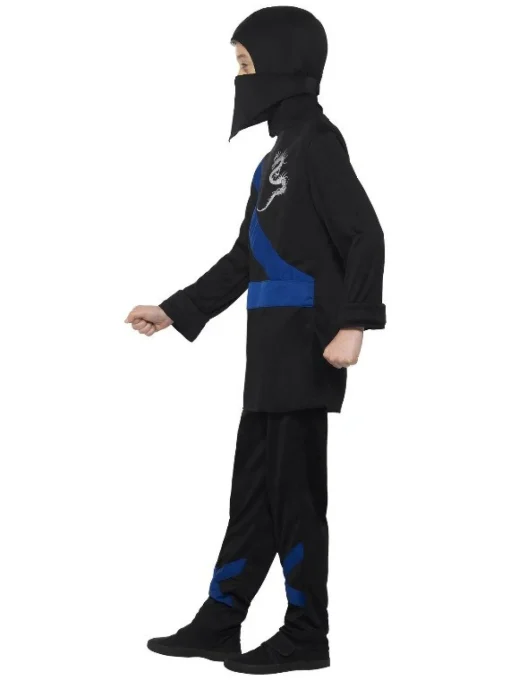 Svart Ninjakriger Barnekostyme