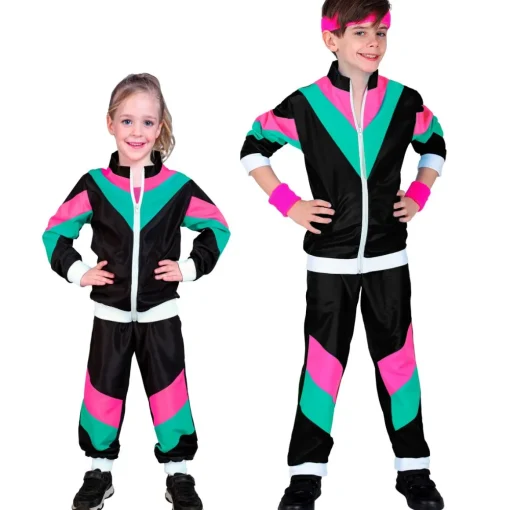 Svart 80-talls Treningsdress Barnekostyme