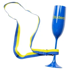 Svensk Student Champagneglas & Bånd Blå