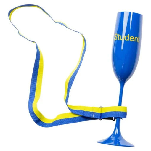 Svensk Student Champagneglas & Bånd Blå