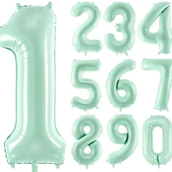 Tall Folieballong Pastell Grønn 72 cm