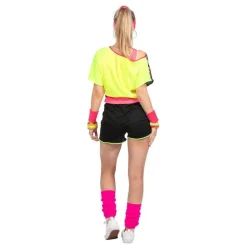 80-talls Aerobics Kostyme Gul og Lyserosa