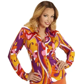 70-talls Bluse Orkidéer