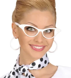 50-talls Cateye Briller Hvit