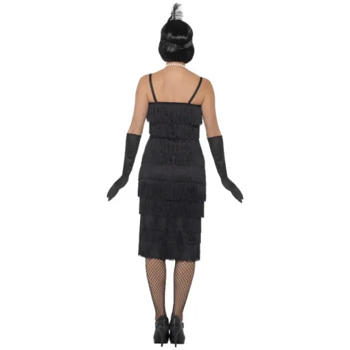 1920-talls Charleston Flapper Kostyme Svart