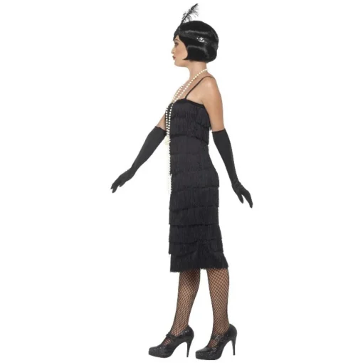 1920-talls Charleston Flapper Kostyme Svart