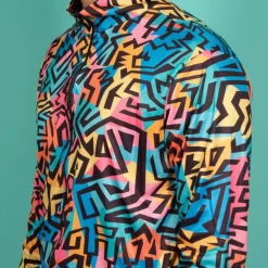 80-talls Geometrisk Sikksakk Treningsdress