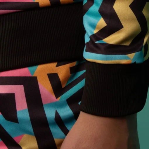 80-talls Geometrisk Sikksakk Treningsdress