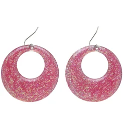 60-talls Glitter Øreringer Rosa